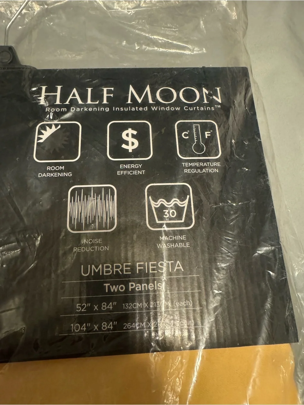 Half Moon Umbre Fiesta Yellow Curtain Panel Set